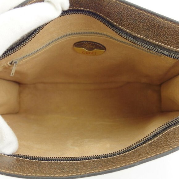 GUCCI clutch bag GG plus beige PVC �~ leather Auth used T18207 - Picture 6 of 8